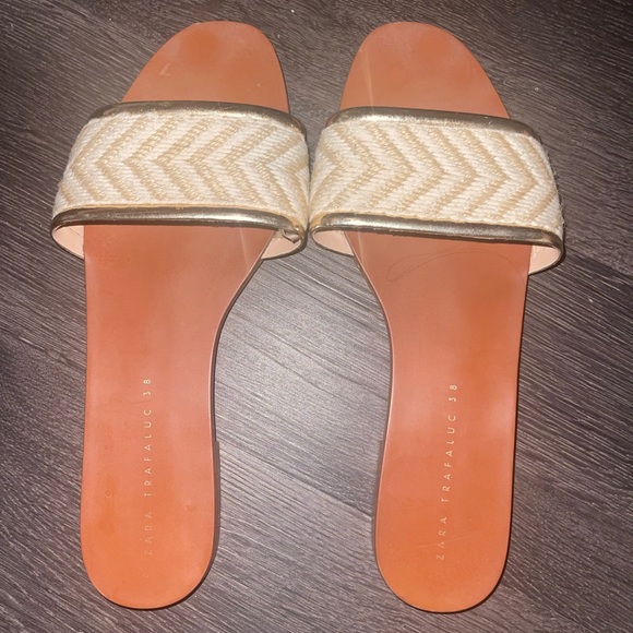 Zara Shoes - COPY - Zara Gold and Nude Sandals